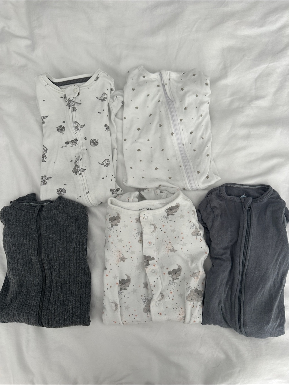 Neutral Baby Sleepwear Bundle - Stars & Moon Prints